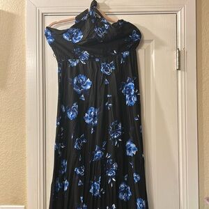 Nine.Eight Tie Front Halter High Low Maxi Dress-M